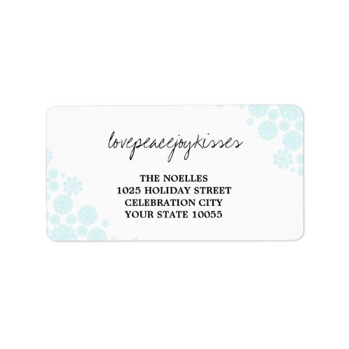 Snowflakes Love Peace Joy Kisses Wedding Address Label