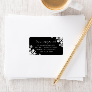 Snowflakes Love Peace Joy Kisses Wedding Address Label