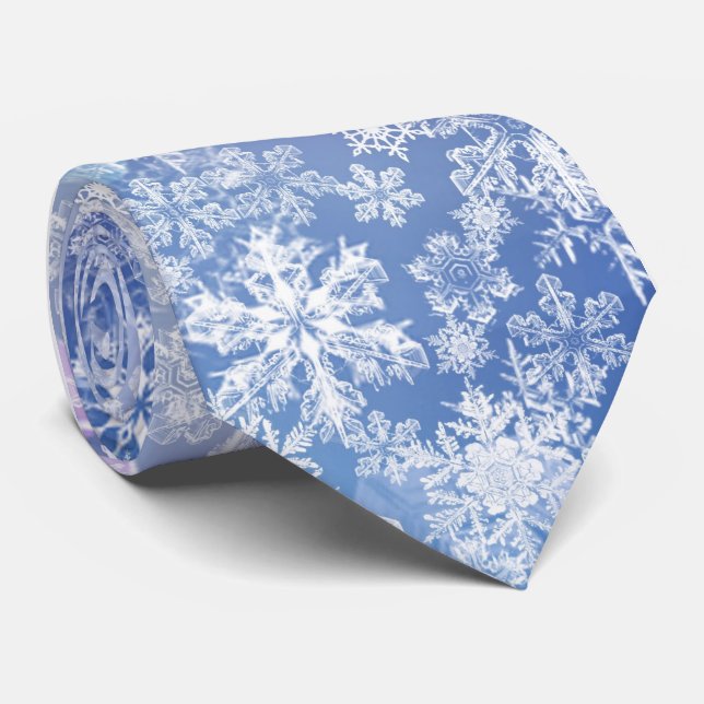 Snowflakes Men's Tie (Rolled)