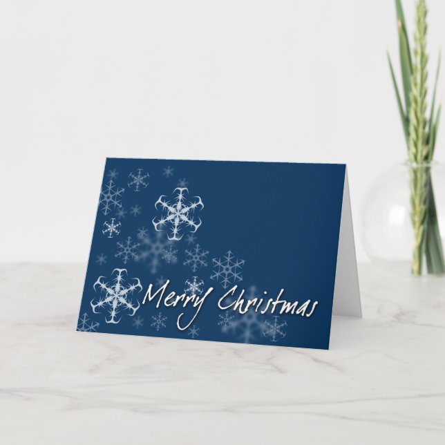 Snowflakes Merry Christmas Card (Front)