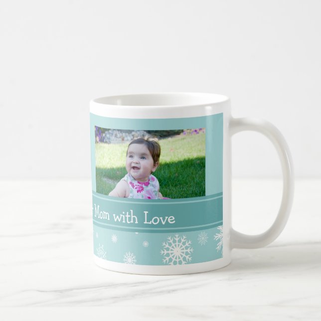 Snowflakes Merry Christmas Mom Mug (Right)