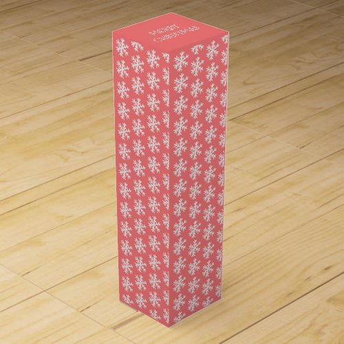 Snowflakes Merry Christmas Wine Box