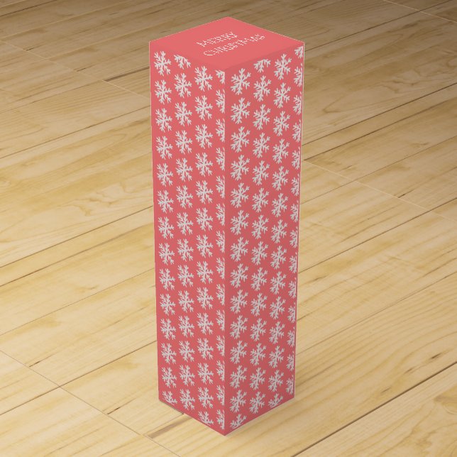 Snowflakes Merry Christmas Wine Box (Front)
