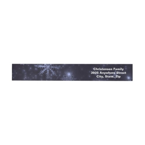 Snowflakes Midnight Blue Bgd Wrap Address Labels