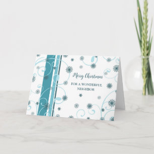 Snowflakes Neighbor Merry Christmas Card