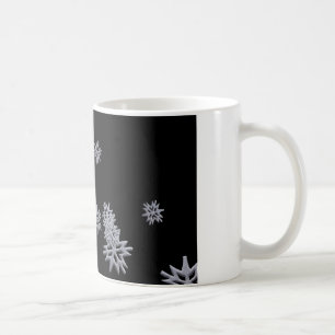 Snowflakes on a black background coffee mug