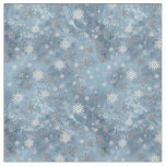 Snowflakes  on a Frozen Glass Window Fabric