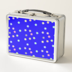 Snowflakes on Blue Lunch Box
