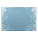Snowflakes On Blue Placemats at Zazzle