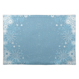 Snowflakes on Blue Placemats