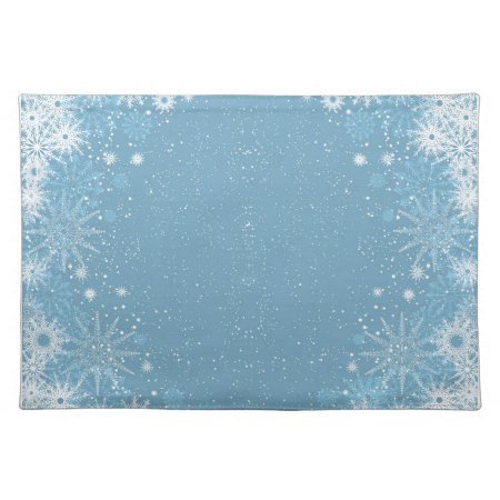 Snowflakes On Blue Placemats