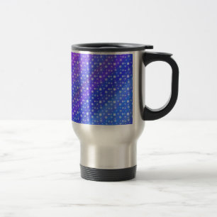 Snowflakes on Blue Travel Mug