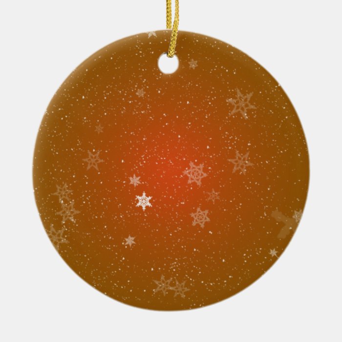 Snowflakes on Bronze Sparkles Christmas Tree Ornament