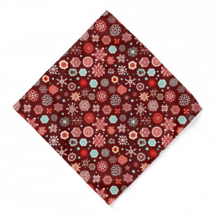 Snowflakes on Burgundy Bandana