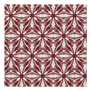 Snowflakes on Burgundy Faux Canvas Print