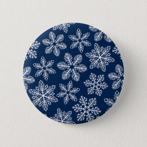 Snowflakes on dark blue button