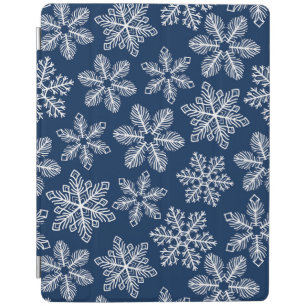 Snowflakes on dark blue iPad smart cover