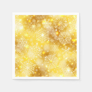 Snowflakes on golden napkins
