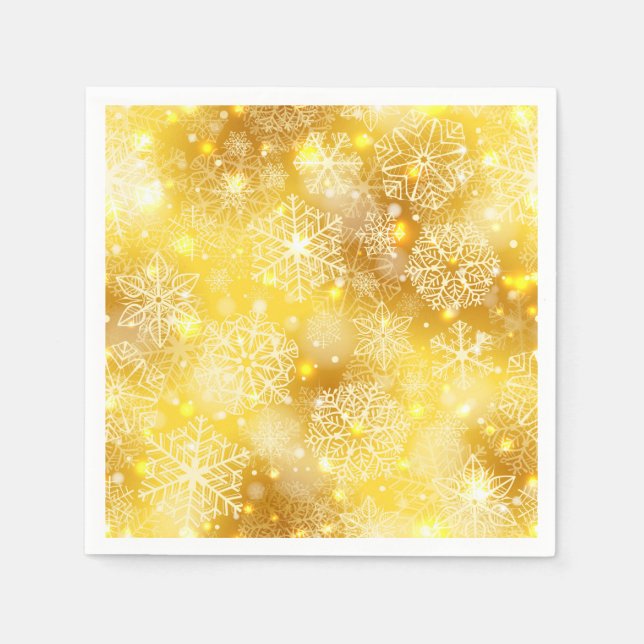 Snowflakes on golden napkins (Front)