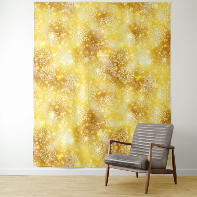 Snowflakes on golden tapestry (In Situ)