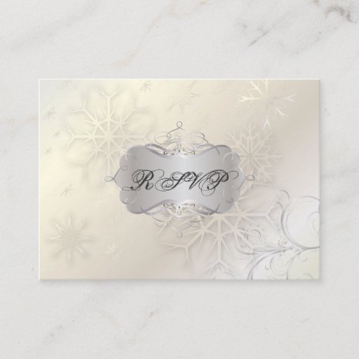 Customizable Snowflakes on Ice RSVPs, Chubby Bizcards Business Card Template
