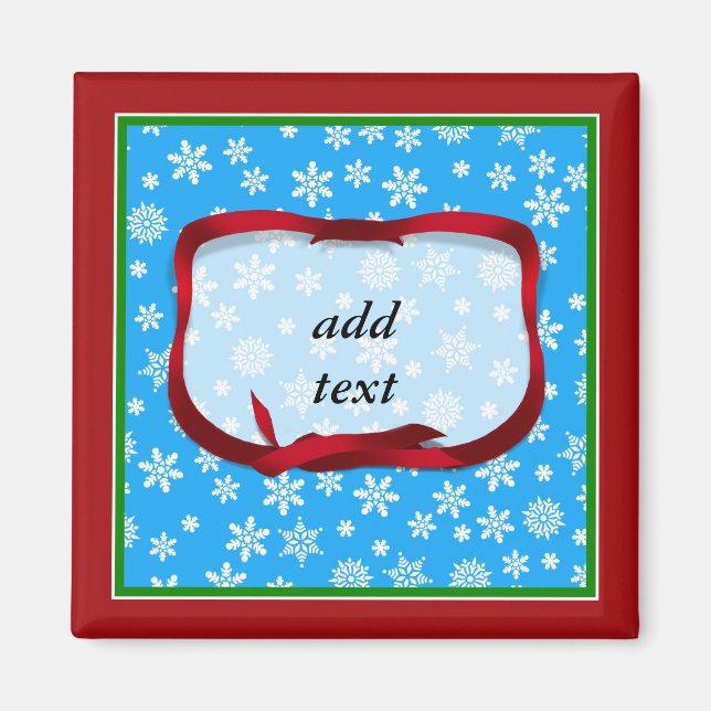 Snowflakes on Light Blue Background Magnet (Front)