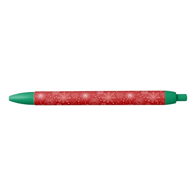 Snowflakes on Red Background Pen (Front)