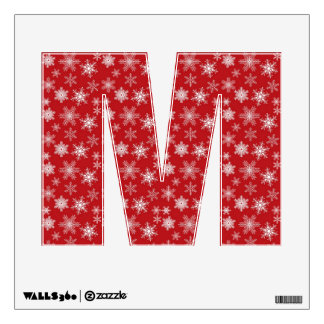 Snowflakes on Red Background Wall Sticker