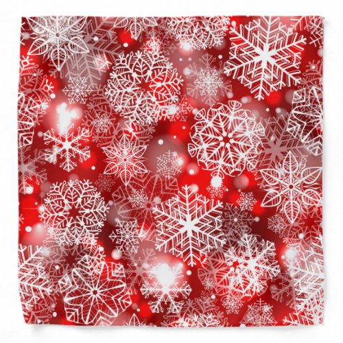 Snowflakes on red bandana