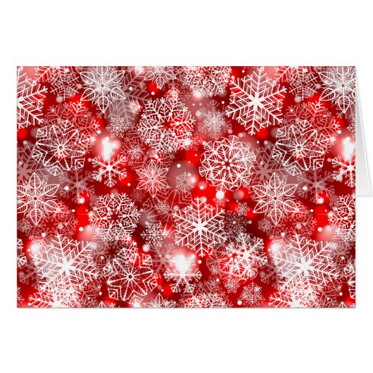 Snowflakes on red cards (Front Horizontal)