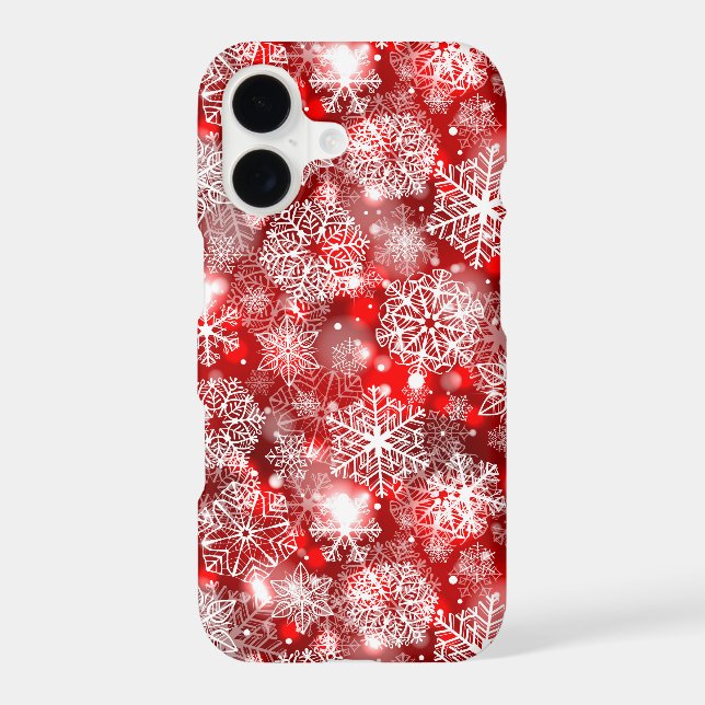 Snowflakes on red Case-Mate iPhone case (Back)