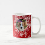 Snowflakes on Red Holiday Coffee Mug