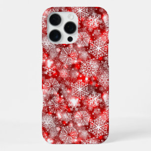 Snowflakes on red iPhone 16 pro max case