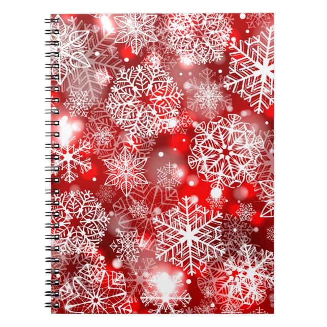 Snowflakes on red notebook (Front)