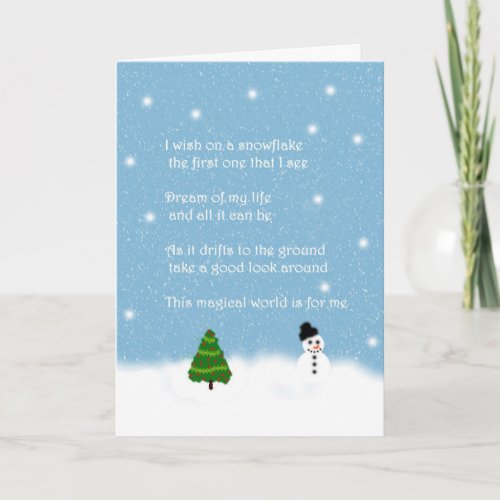 Snowflakes Original Poetry Greeting Card Xmas