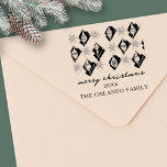Snowflakes Ornaments Merry Christmas Script Rubber Stamp<br><div class="desc">Snowflakes Ornaments Merry Christmas Script rubber stamp</div>