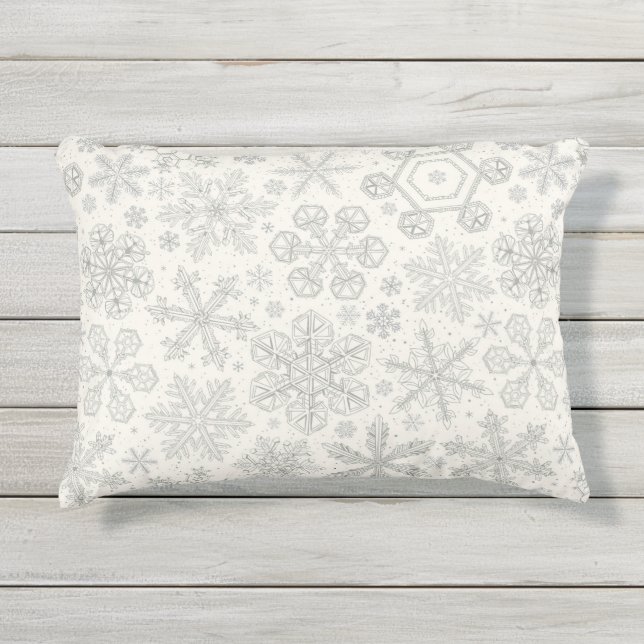 Snowflakes Outdoor Pillow (Front)