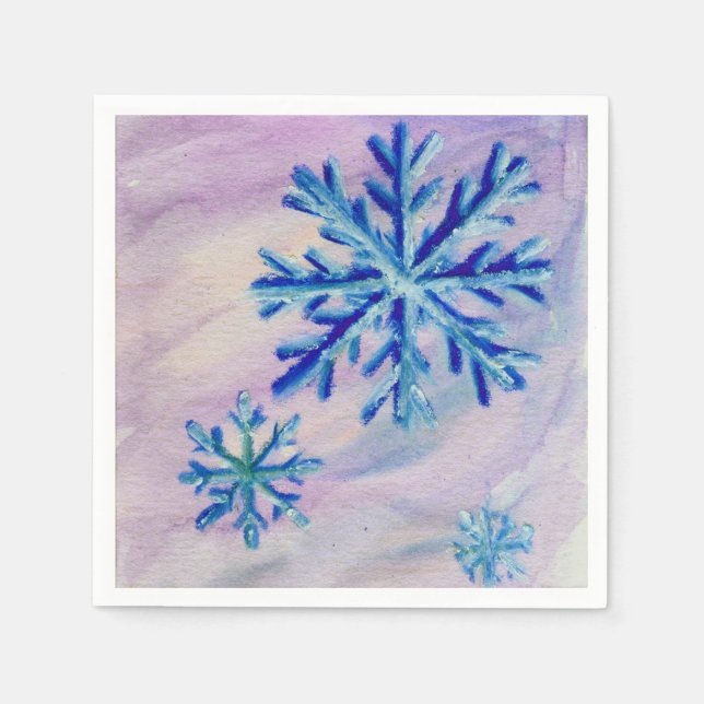 Snowflakes Paper Napkins (Front)