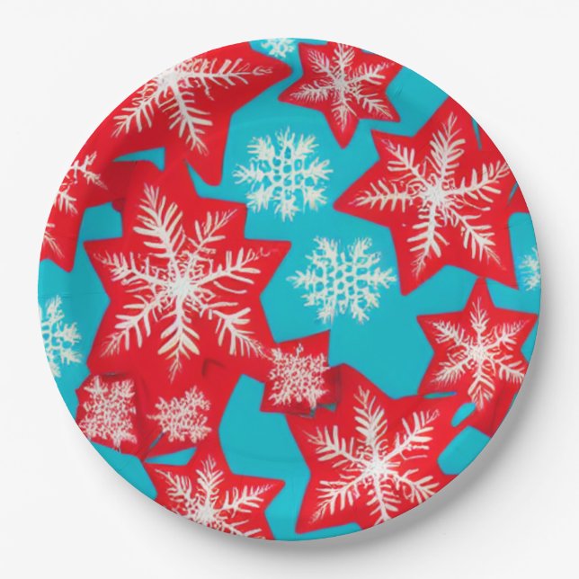 Snowflakes Paper Plates (Front)