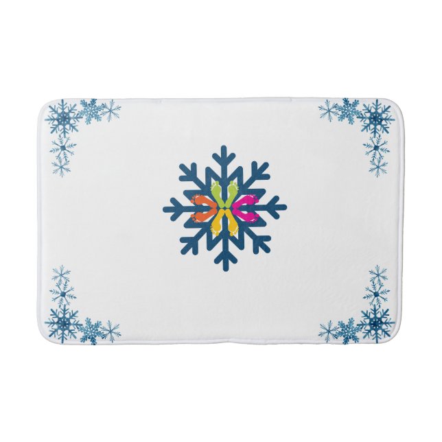 Snowflakes Pattern Bathmat (Front)