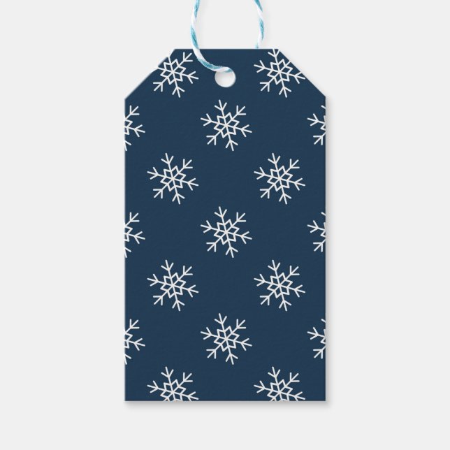 Snowflakes pattern Festive gift tag (Front)