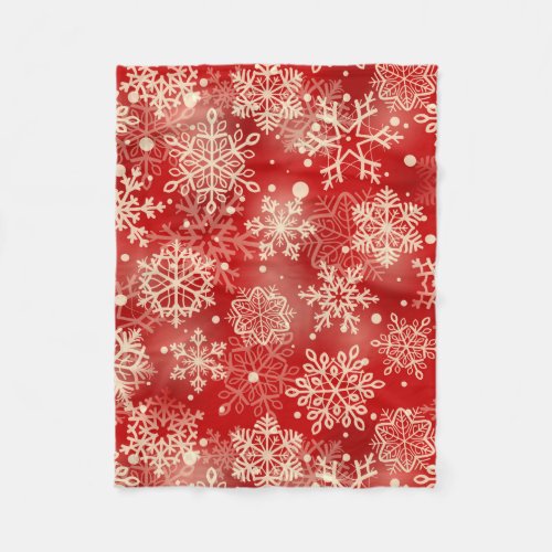 Snowflakes pattern fleece blanket