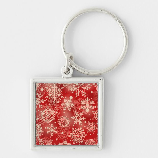 Snowflakes pattern keychain (Front)