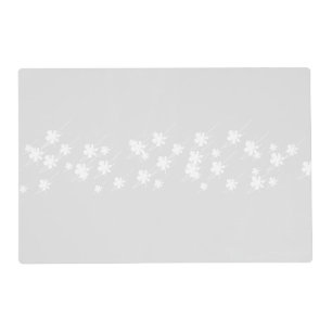 snowflakes pattern light grey white placemat