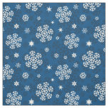 Snowflakes Pattern on Blue Fabric