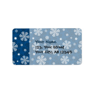 Snowflakes Pattern on Blue Label