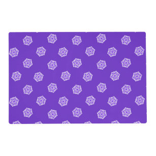 Snowflakes pattern on blue placemat
