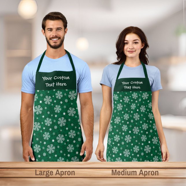 Snowflakes Pattern on Cadmium Green Apron (Creator Uploaded)