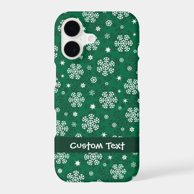 Snowflakes Pattern on Cadmium Green Case-Mate iPhone Case (Back)