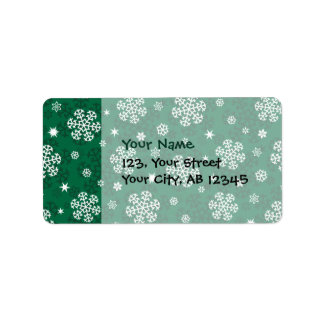 Snowflakes Pattern on Cadmium Green Label